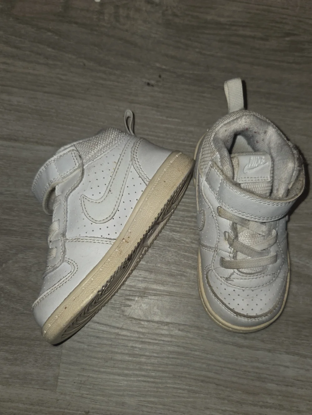 Nike Kids White and Off-White High-Top Sneakers